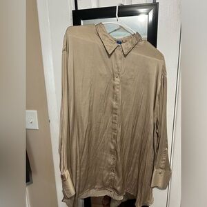 Old Navy Satin Button Up Blouse